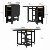 Table de Cuisine Pliante FOLDA – Gain de Place & Roulettes