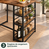 Table de Bar BISTRO – Rangement Intégré & 2 Chaises