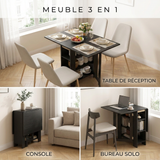 Table de Cuisine Pliante FOLDA – Gain de Place & Roulettes