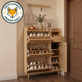 Meuble à chaussures SLIMY – Bois & cannage