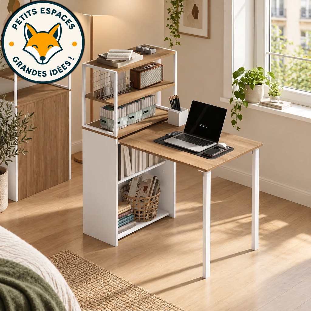 Bureau Compact OSLO – Rangement 4 Niveaux
