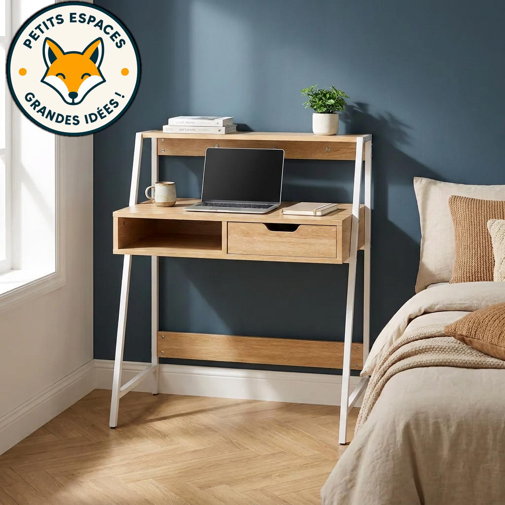 Bureau Échelle NOVA – Compact & Rangement Intégré
